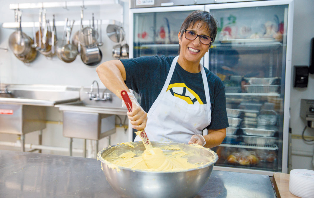 Pam Pulsifer in the Authentically Lebanese kitchenhen